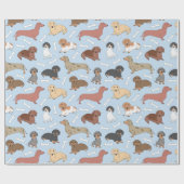 ダックスフント品種パターン ラッピングペーパー (フラット)