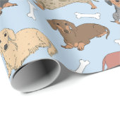 ダックスフント品種パターン ラッピングペーパー (ロールコーナー)