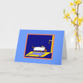 ダックスフント幽霊カード カード (黄色い花)