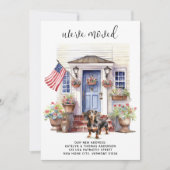 ダックスフント愛国パーソナライズされた愛犬の移動 案内状 (正面)