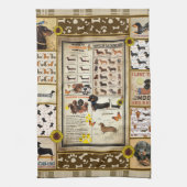 ダックスフント愛犬家 キッチンタオル (縦)