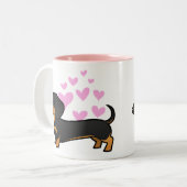 ダックスフント愛(滑らかなコート) ツートーンマグカップ (正面左)