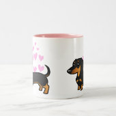 ダックスフント愛(滑らかなコート) ツートーンマグカップ (中央)