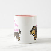 ダックスフント愛(硬い毛) ツートーンマグカップ (中央)
