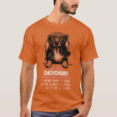 ダックスフント抜きでは全てが馬鹿な犬友達 Tシャツ (正面)