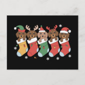 ダックスフント母クリスマスドッグ愛人贈答年始 シーズンポストカード (正面)