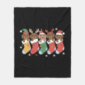 ダックスフント母クリスマスドッグ愛人贈答年始 フリースブランケット (正面)