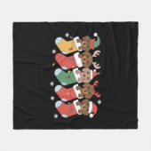 ダックスフント母クリスマスドッグ愛人贈答年始 フリースブランケット (正面(横))