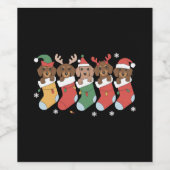 ダックスフント母クリスマスドッグ愛人贈答年始 ワインラベル (シングルラベル)