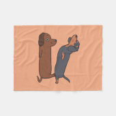ダックスフント毛布|ダックスフントおもしろいママ フリースブランケット (正面(横))
