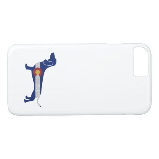 ダックスフント犬がコロラド州旗のシルエットを作る Case-Mate iPhoneケース (裏面(横))
