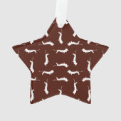 ダックスフント犬の形のプリントパターンウインナー犬の芸術 オーナメント (裏面)