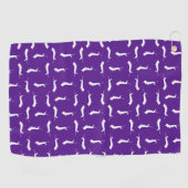 ダックスフント犬の形のプリントパターンウインナー犬の芸術 ゴルフタオル (横)