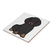 ダックスフント犬の漫画 タイル (側面)