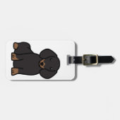 ダックスフント犬の漫画 ラゲッジタグ (正面横)