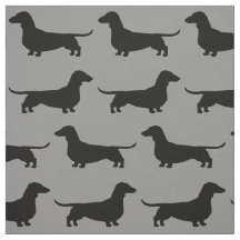 ダックスフント犬は灰色および黒いパターンのシルエットを描きます