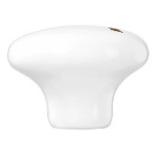 ダックスフント犬アイコン(右に) |のどの金ゴールドのグリッター セラミックノブ (側面)