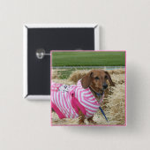 ダックスフント犬 缶バッジ (正面&裏面)