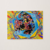 ダックスフント犬- Doxieの抽象的な混合メディア ジグソーパズル (横)