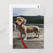 ダックスフント誕生日でダックスフントの生活が良い ポストカード (正面/裏面)