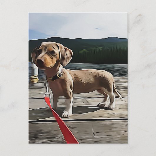 ダックスフント誕生日でダックスフントの生活が良い ポストカード (正面)