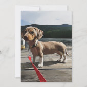 ダックスフント誕生日でダックスフントの生活が良い 招待状 (正面)