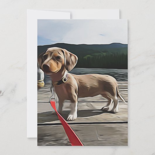 ダックスフント誕生日でダックスフントの生活が良い 招待状 (正面)