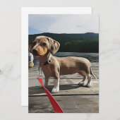 ダックスフント誕生日でダックスフントの生活が良い 招待状 (正面/裏面)