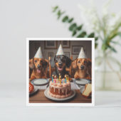 ダックスフント誕生日カード、ダックスフント誕生日カード、ダックスフント 招待状 (スタンド正面)
