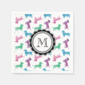 ダックスフント雨が降っている スタンダードカクテルナプキン (正面)