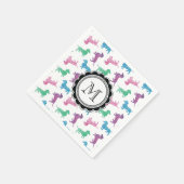 ダックスフント雨が降っている スタンダードカクテルナプキン (角)