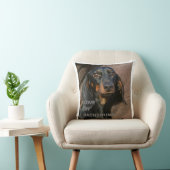 ダックスフント黒いおよび黄褐色の愛w pic クッション (椅子)