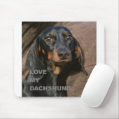 ダックスフント黒いおよび黄褐色の愛w pic マウスパッド (マウス)