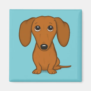 ダックスフント のウィーナー犬 かわいいDoxieの漫画犬 マグネット