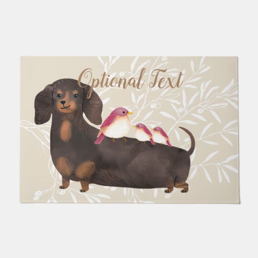 ダックスフント・アンド・バードズ・ファミリー ドアマット (正面)