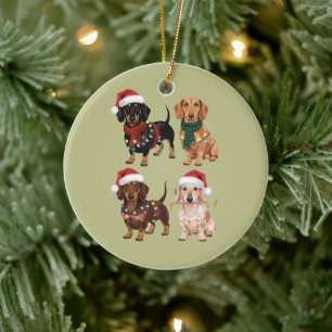 ダックスフント クリスマス 犬 ママ 愛好家 クリスマス プレゼント セラミックオーナメント