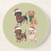 ダックスフント クリスマス 犬 ママ 愛好家 プレゼント コースター (正面)