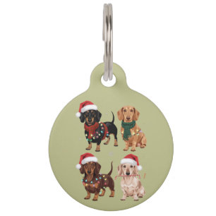 ダックスフント クリスマス 犬 ママ 愛好家 プレゼント ペット　ネームタグ