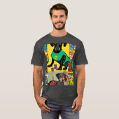 ダックスフント コミック レトロ Tシャツ (正面フル)