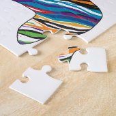 ダックスフント-サイケデリックなZbra Doxie ジグソーパズル (側面)