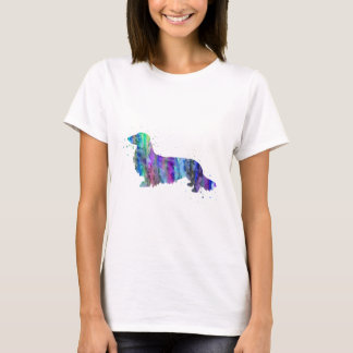 ダックスフント、ダックスフント犬の水彩画のプリント、犬 Tシャツ