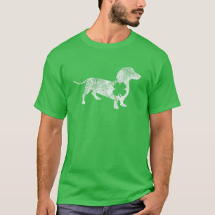 ダックスフント・ドッグ・ギフトセント・パトリックズ・デイ・シャムロック・クロブ Tシャツ