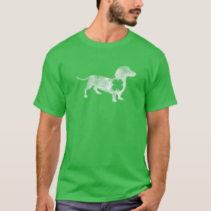 ダックスフント・ドッグ・ギフトセント・パトリックズ・デイ・シャムロック・クロブ Tシャツ