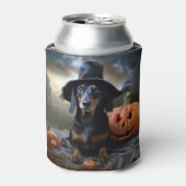 ダックスフント ハロウィン おばけ犬 缶クーラー (缶正面)