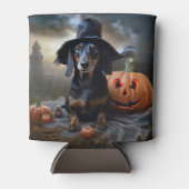 ダックスフント ハロウィン おばけ犬 缶クーラー (正面)
