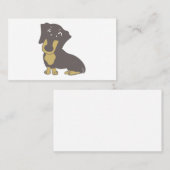 ダックスフント・ブルーとタンのマンガ座って 名刺 (正面/裏面)