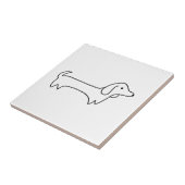 ダックスフント、ホットドッグ、かわいいダックスフント犬の恋人 タイル (側面)