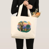 ダックスフント(ロングヘアード・サブル) ラージトートバッグ (正面(商品))