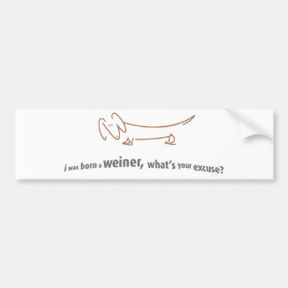 ダックスフント。 生まれるウィーナー! バンパーステッカー