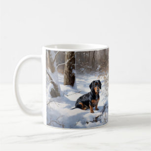 ダックスフント 雪が降ります クリスマス コーヒーマグカップ